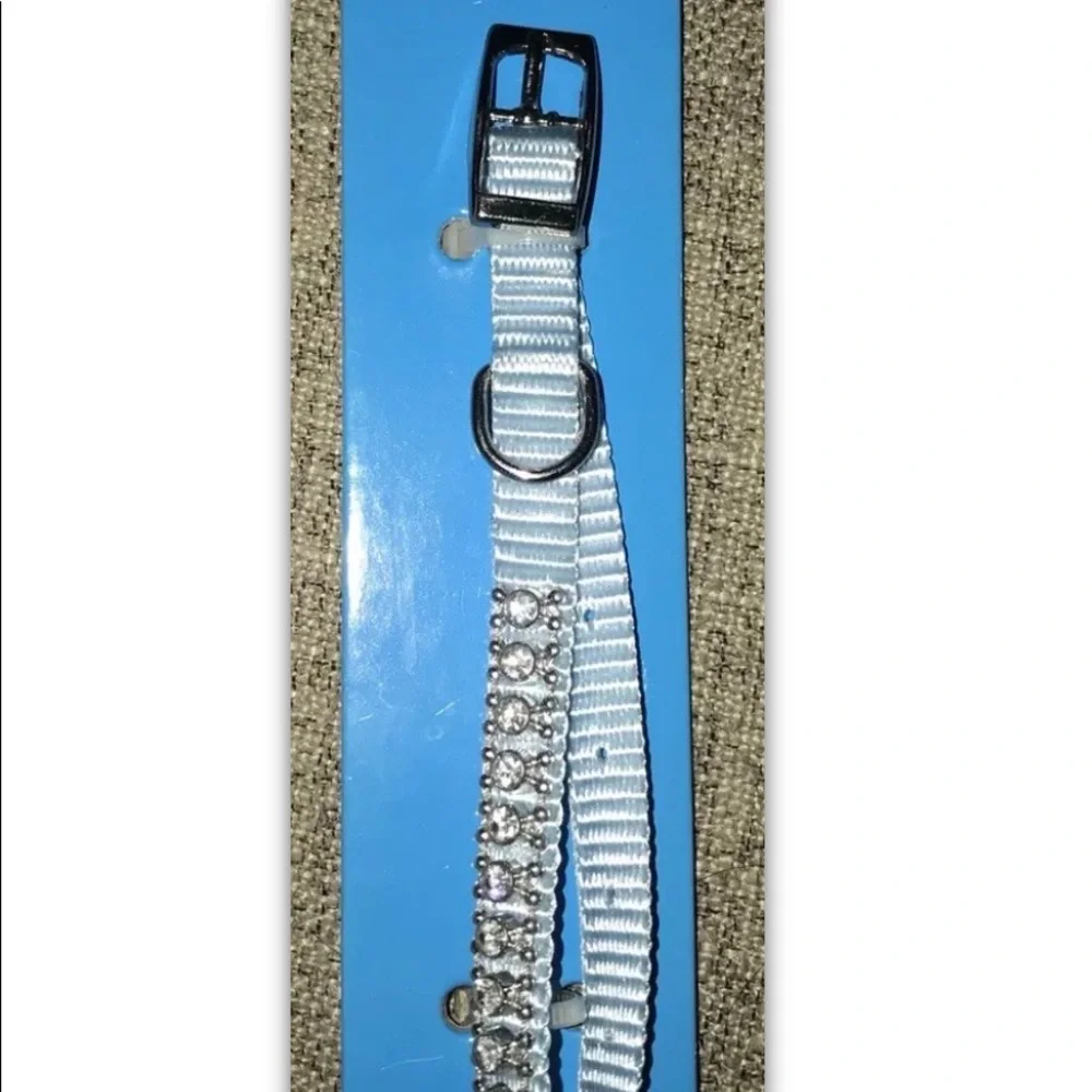 Pet Pride Baby Blue Rhinestone Small Dog Cat Puppy Kitten Adjustable 6-9” Collar